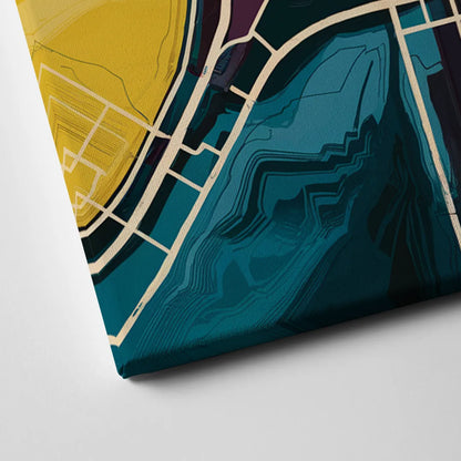 Las Vegas Map Design Canvas Close Up