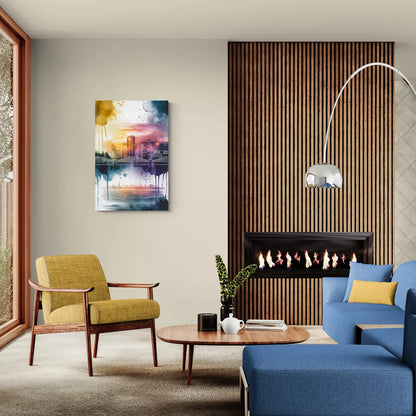 Sacramento Skyline Sunset - Canvas Wall Art Living Room