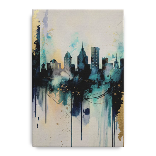 Providence Abstract Skyline - Canvas Wall Art