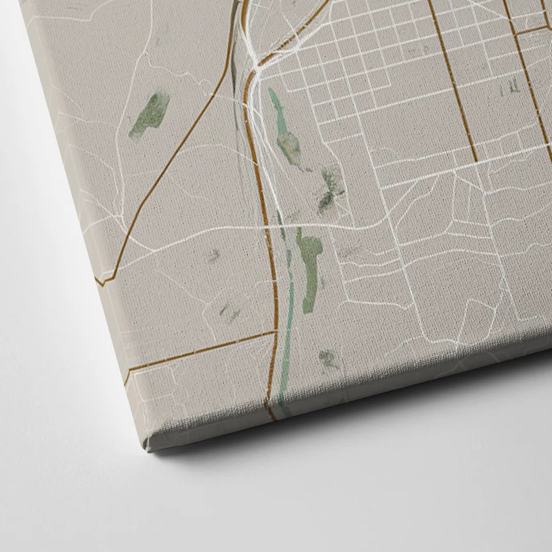 Raleigh City Map Design Canvas Close Up