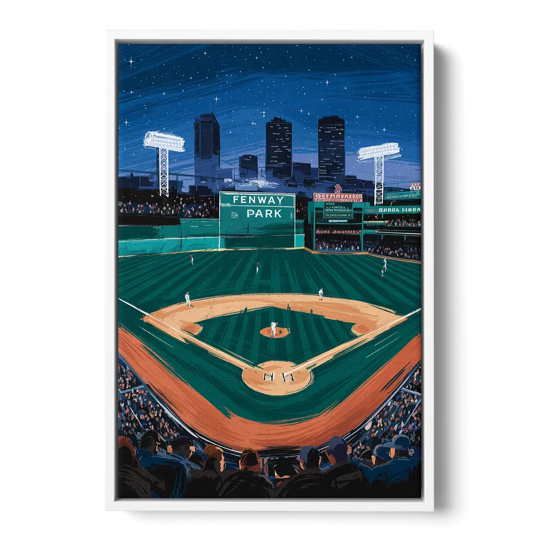 Boston Red Sox Photography - White Frame Canvas