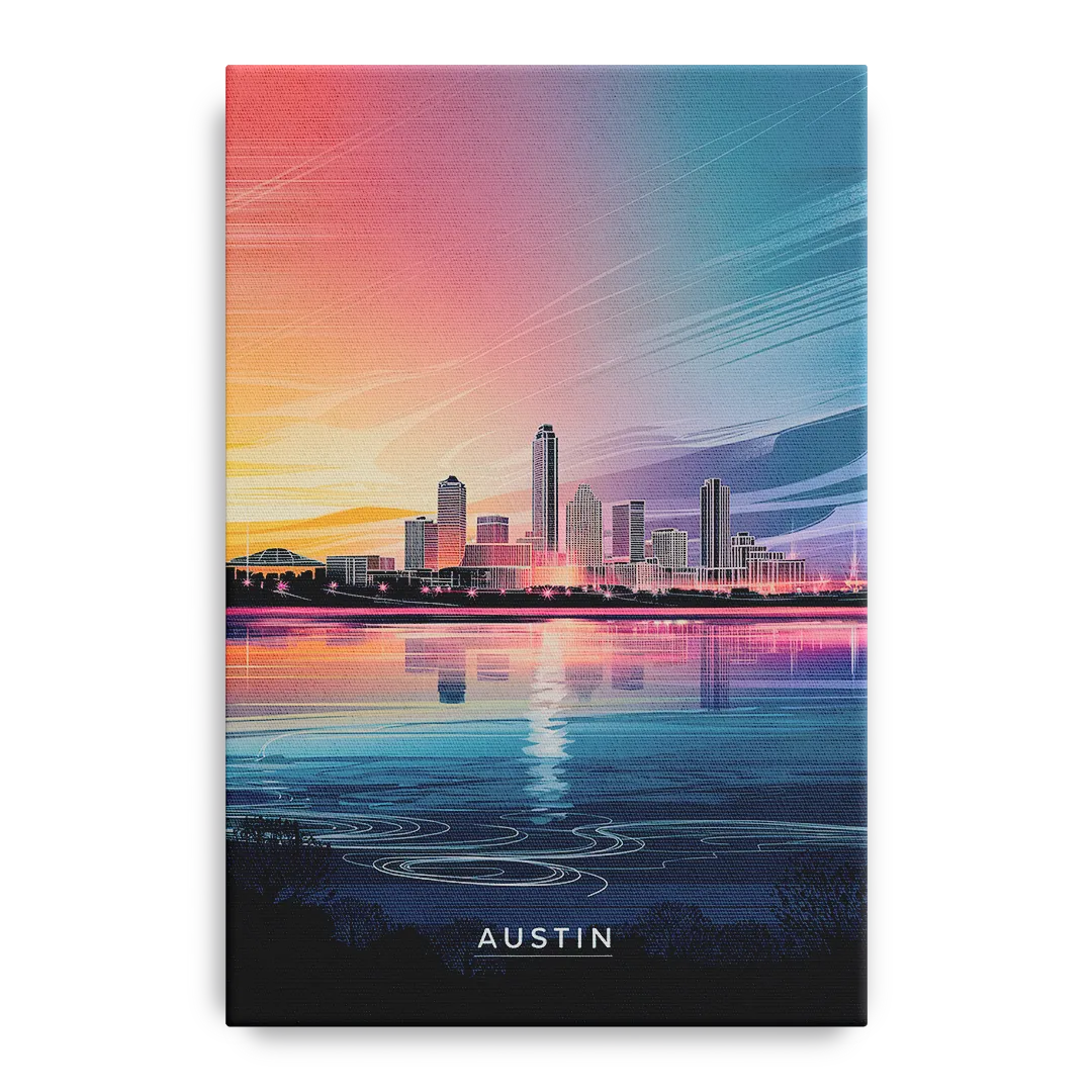 Austin Downtown Vibes Skyline - Canvas Wall Art
