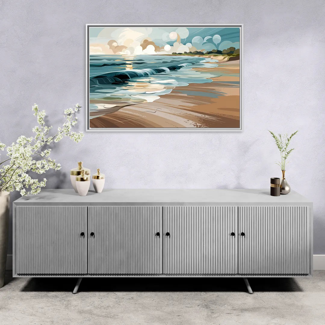 Mobile Coastal Vibes - Living Room White Frame Canvas