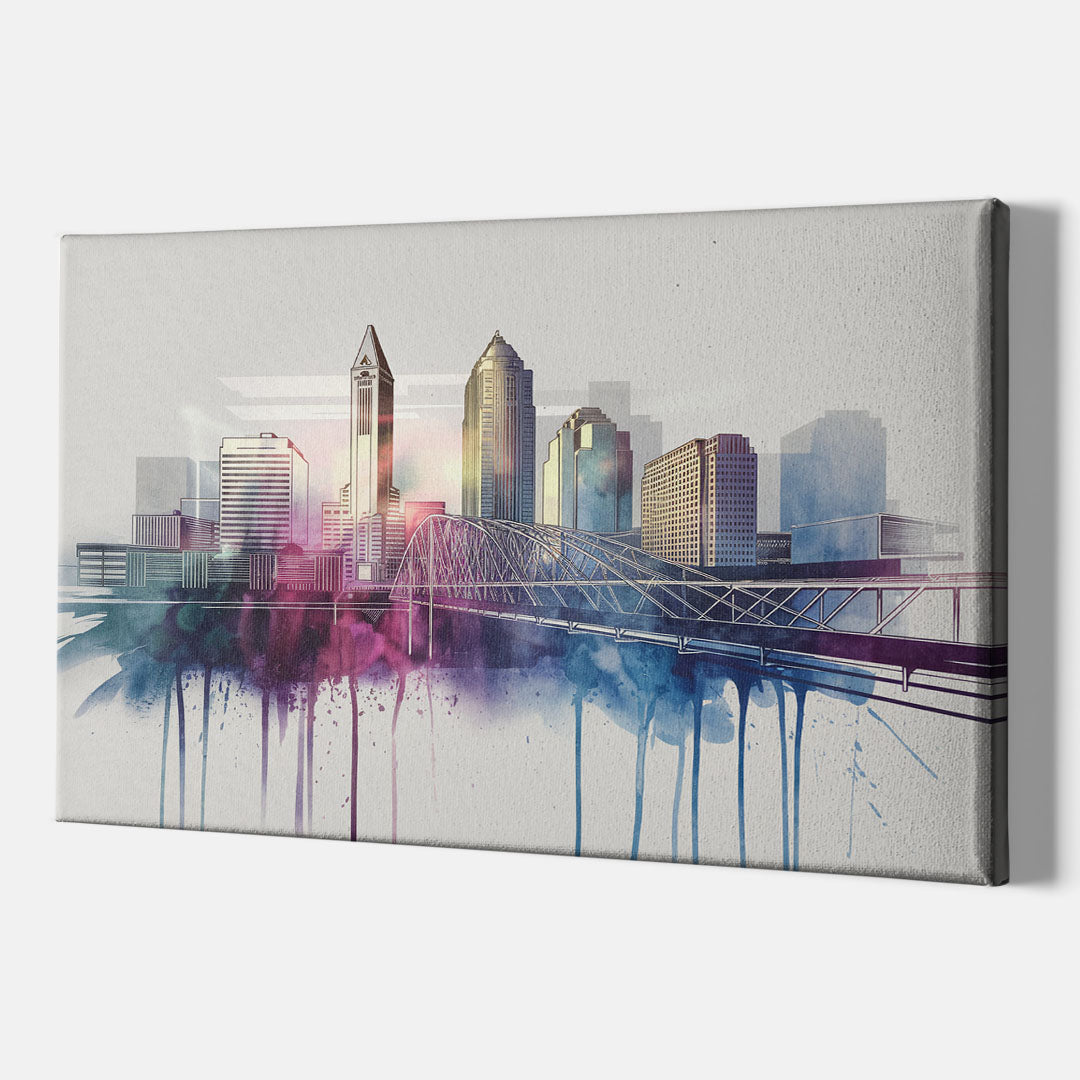 Columbus Ohio Skyline - Canvas Wall Art Indoor