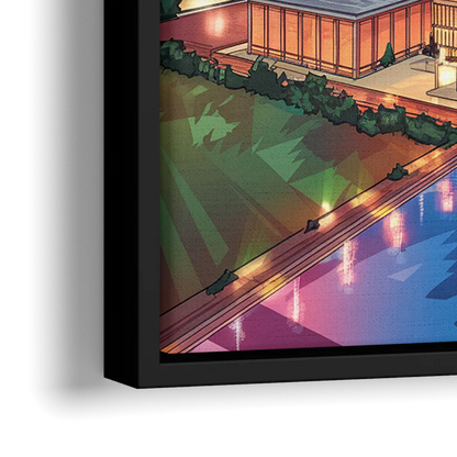 Dallas Downtown Views - Close-Up Black Frame Canvas