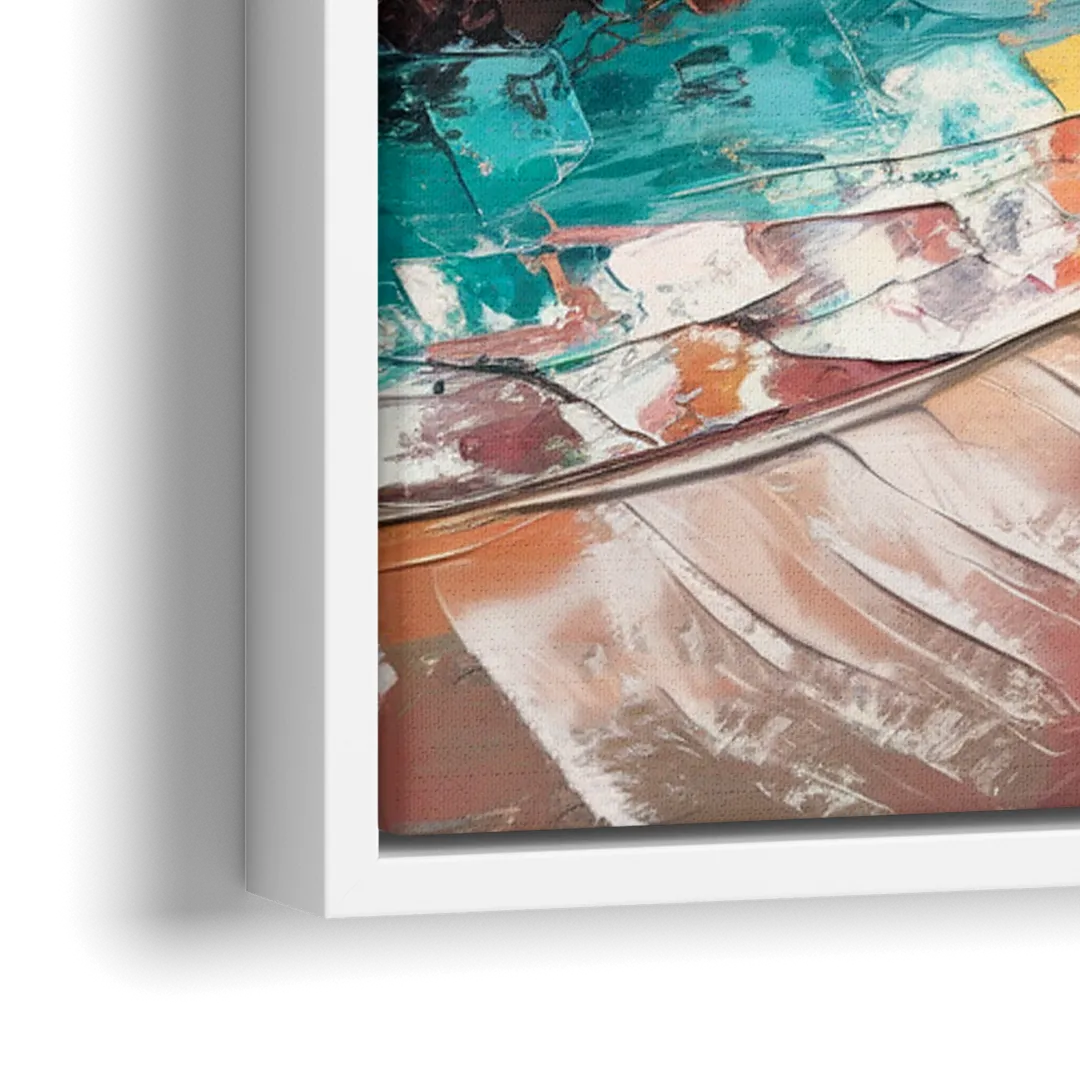 Miami Tropical Paradise - Close-Up White Frame Canvas