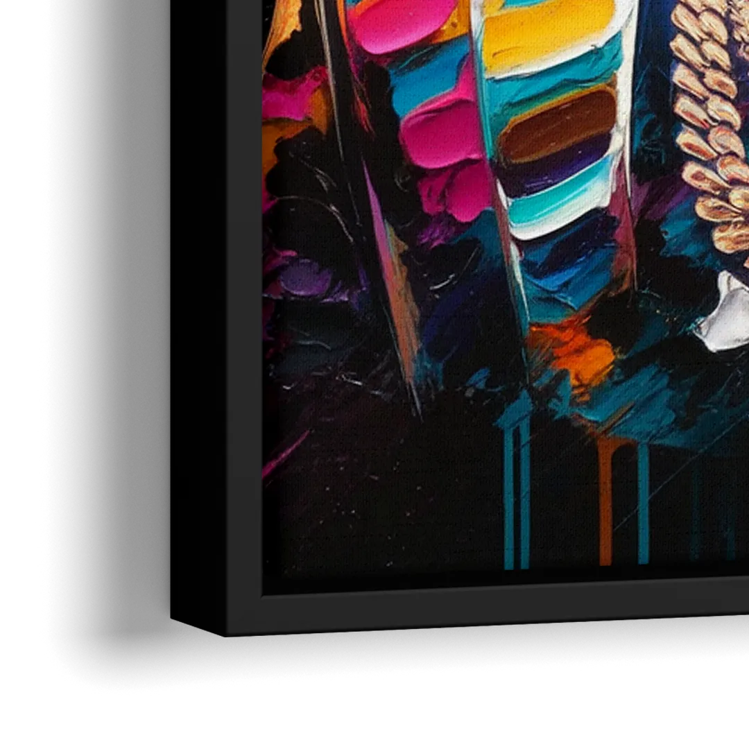 Los Angeles Nipsey Hussle Tribute - Close-Up Black Frame Canvas