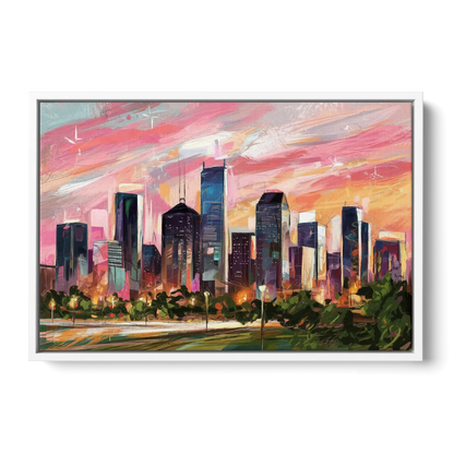 Houston Texas Pride - White Frame Canvas