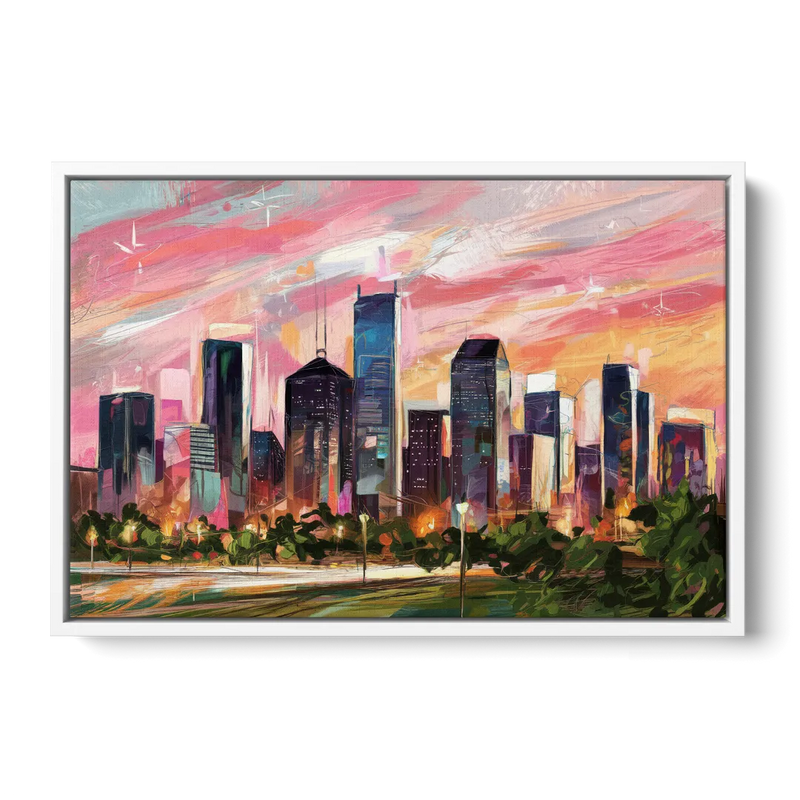 Houston Texas Pride - White Frame Canvas