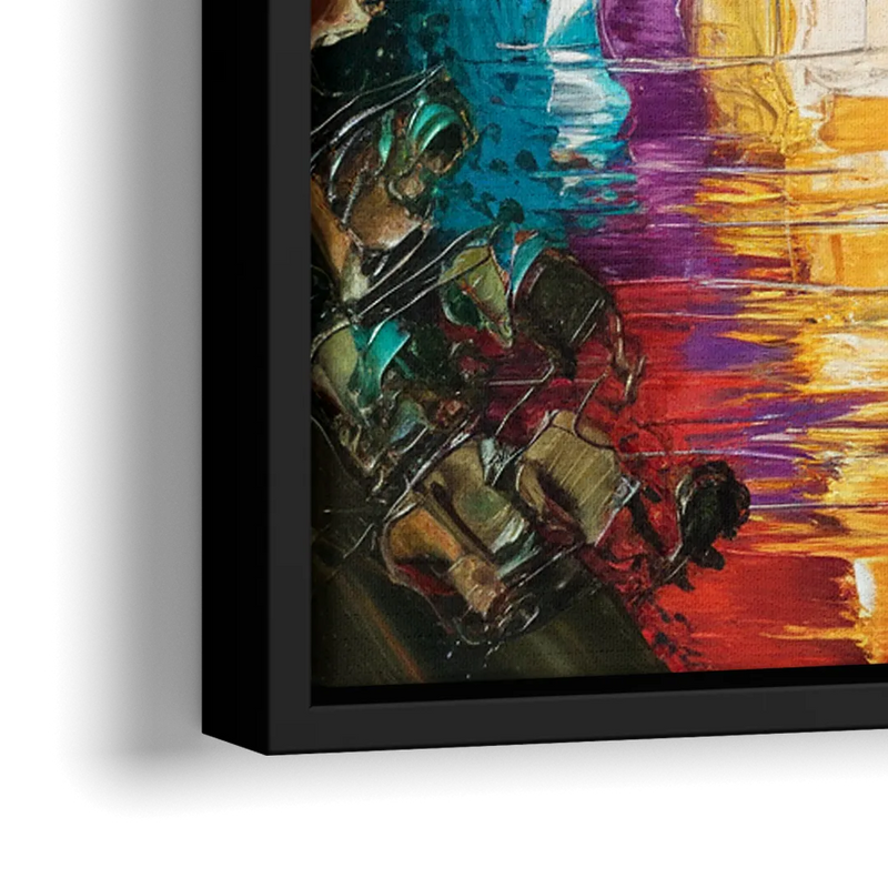 Austin Downtown Vibes - Close-Up Black Frame Canvas