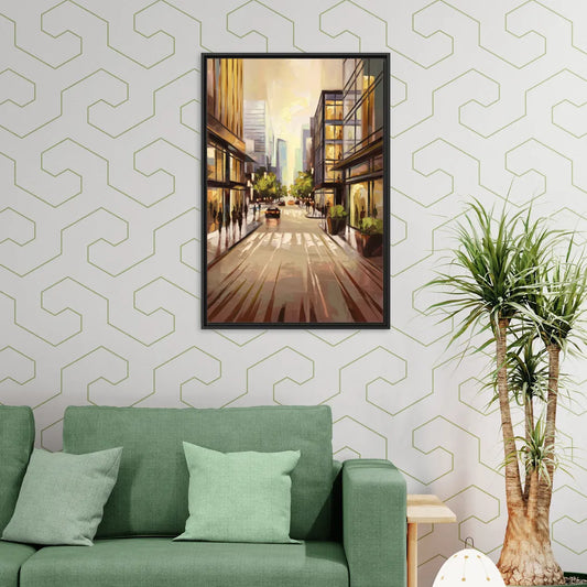 Arlington Urban Streets - Living Room Black Frame Canvas
