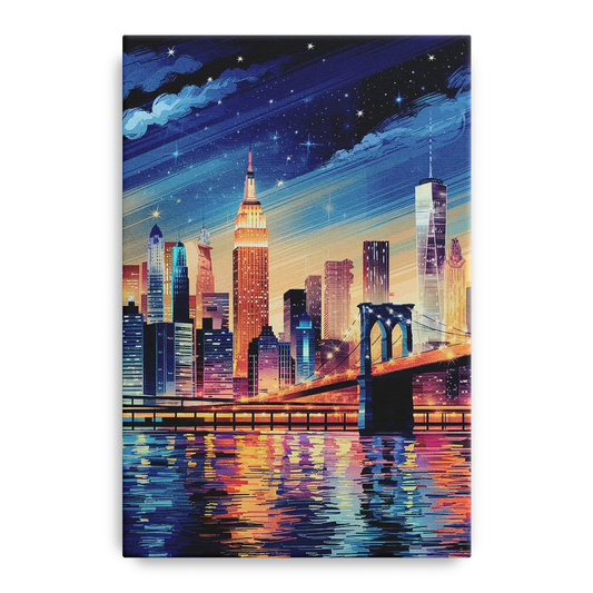 New York City Night Lights - Canvas Wall Art