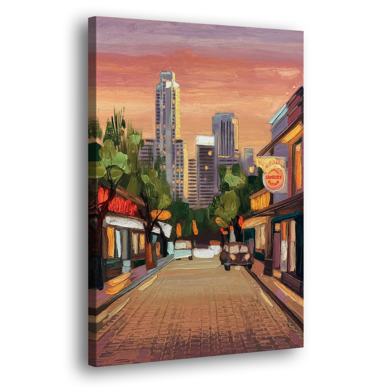 Austin South Congress Aesthetic - Canvas Print Art Sides