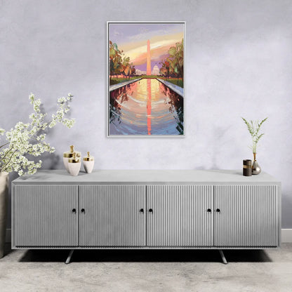 Washington National Mall - Living Room White Frame Canvas