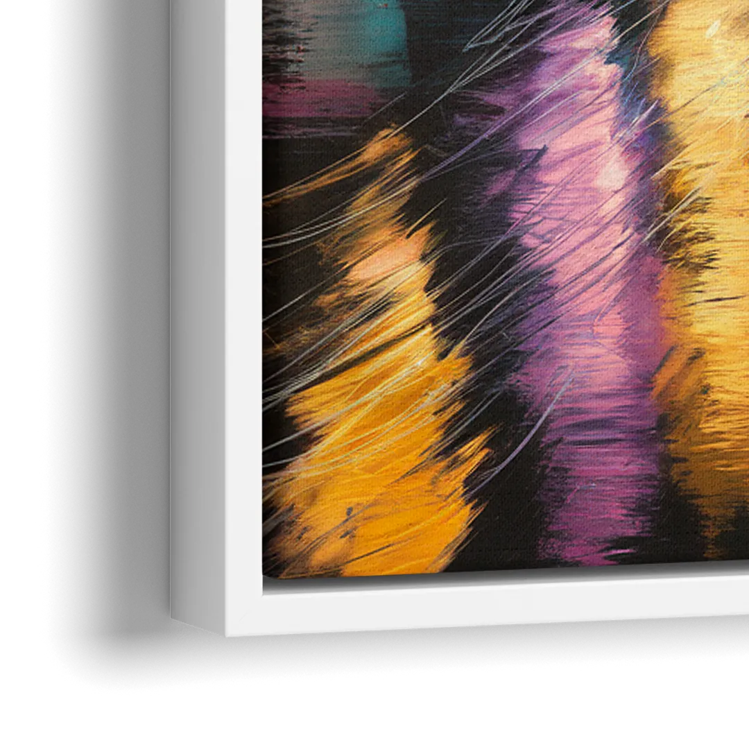 Memphis Vibrant Nightlife - Close-Up White Frame Canvas