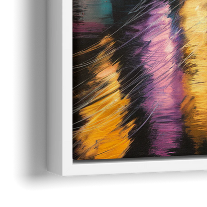 Memphis Vibrant Nightlife - Close-Up White Frame Canvas