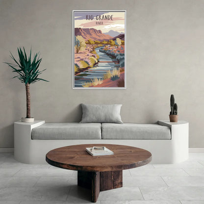 Albuquerque Rio Grande Views - Living Room White Frame Canvas