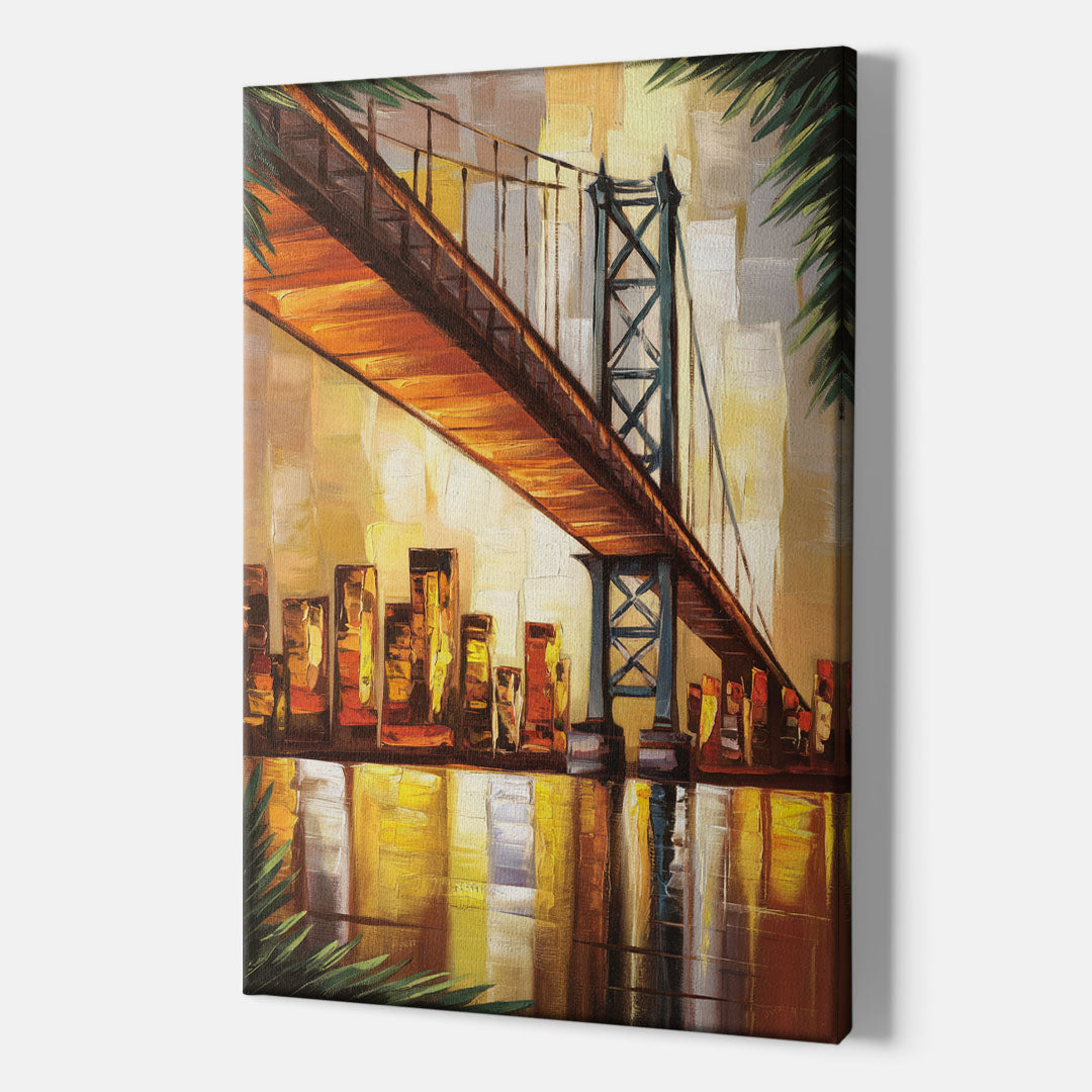 George Washington Bridge Scenic - Canvas Wall Art Indoor