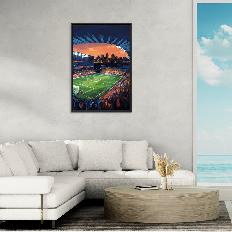 Cincinnati FC Stadium Lights - Living Room Black Frame Canvas