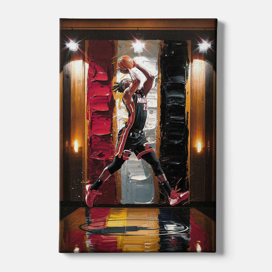 Miami Heat Court Action - Canvas Wall Art