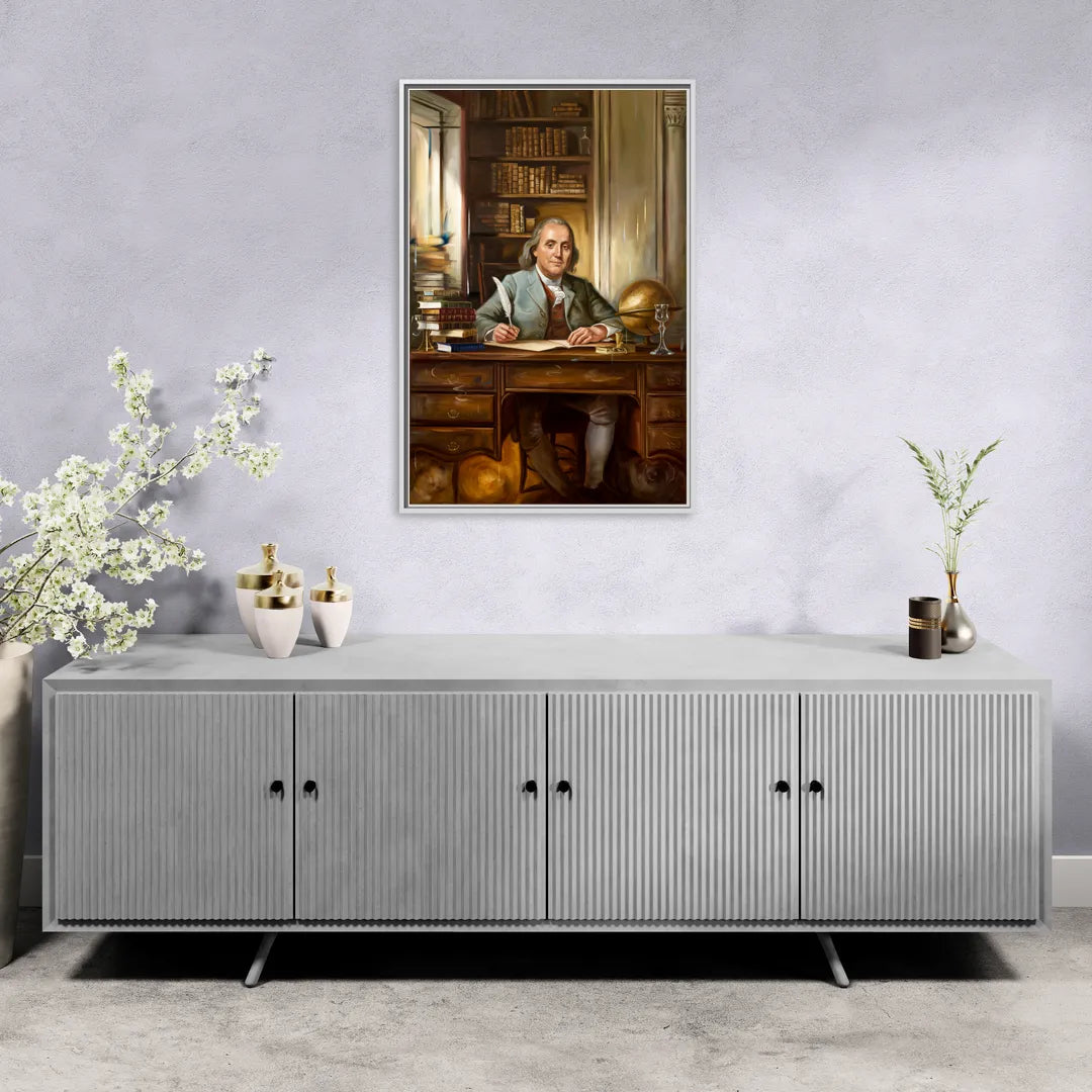 Franklin Timeless Elegance - Living Room White Frame Canvas