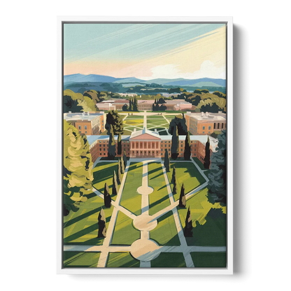 Madison Campus Aerial View - White Frame Canvas