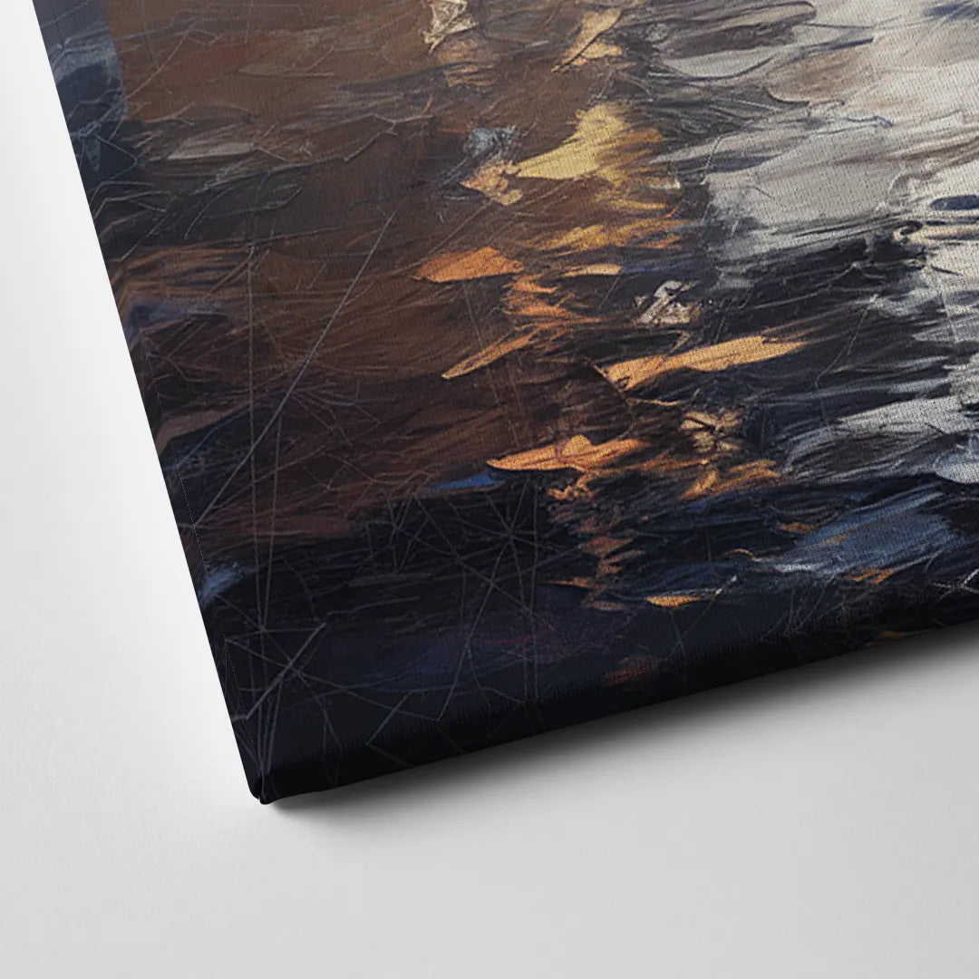 New York City Foggy Skyline Contrast Night Canvas Close Up