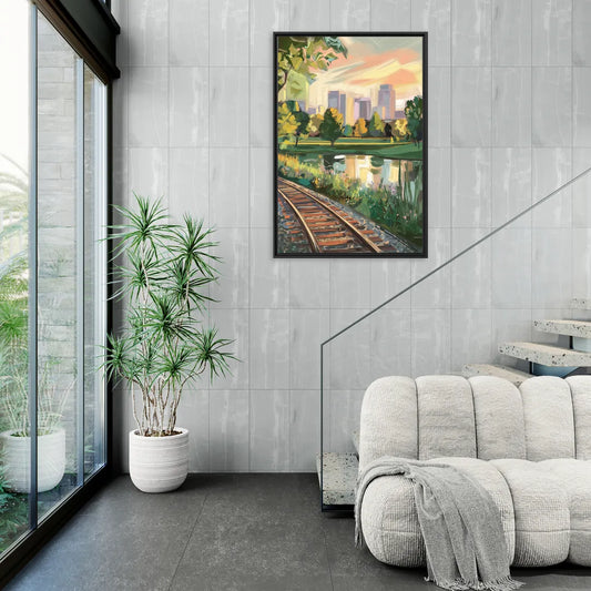 Birmingham Railroad Park - Living Room Black Frame Canvas