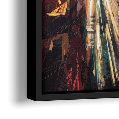 Las Vegas Strip Lights - Close-Up Black Frame Canvas