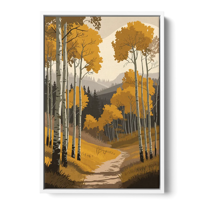 Aspen Rustic Charm - White Frame Canvas