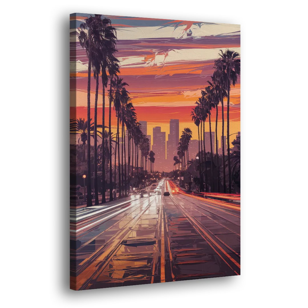 Los Angeles Sunset Boulevard - Canvas Print Art Sides