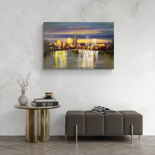 Arlington Cityscape Reflection - Canvas Wall Art Living Room