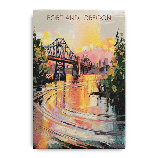 Portland Oregon Riverfront - Canvas Wall Art