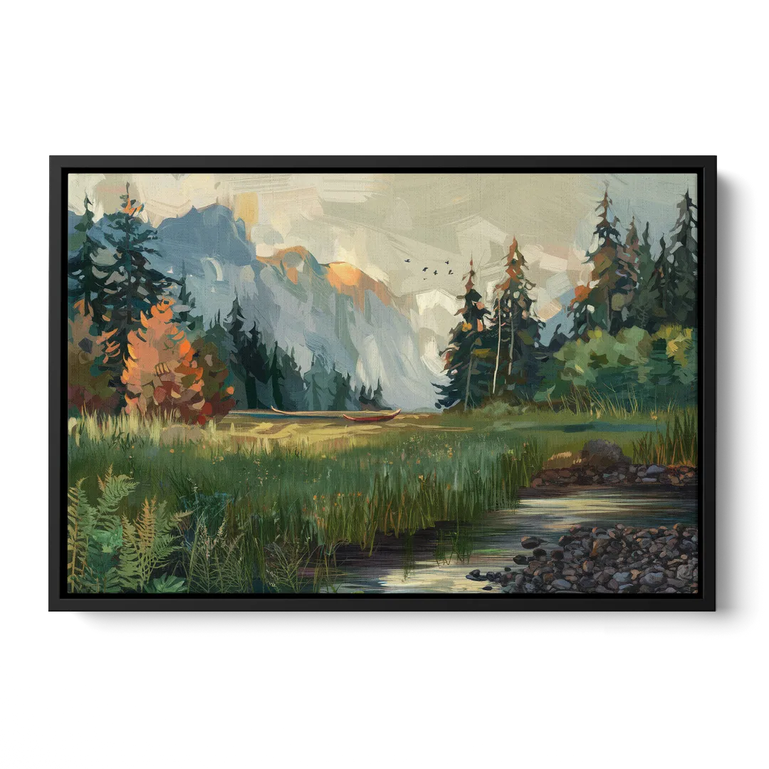 Eugene Pacific Northwest Style - Black Frame Canvas