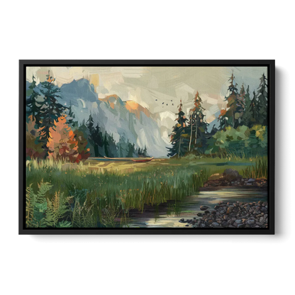 Eugene Pacific Northwest Style - Black Frame Canvas