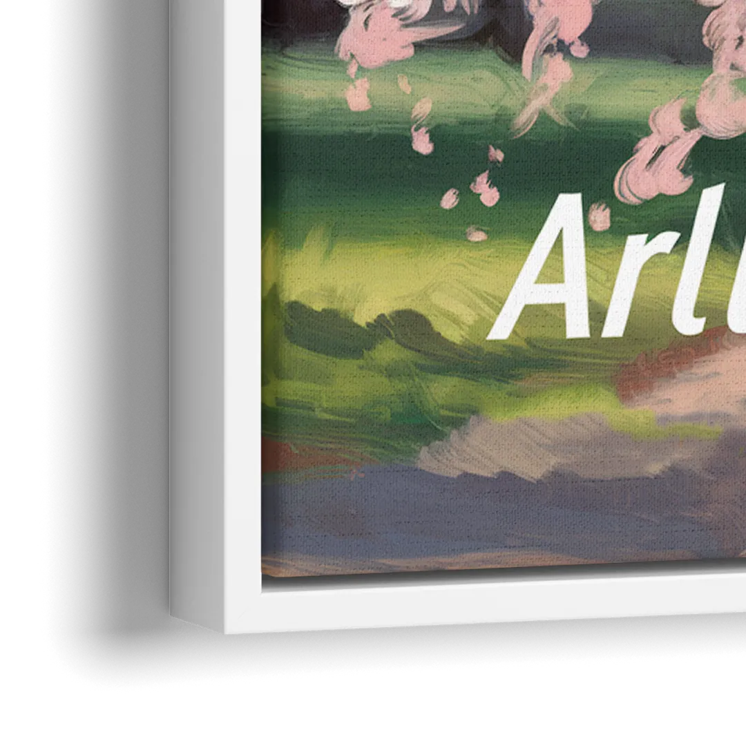 Arlington Cherry Blossoms - Close-Up White Frame Canvas