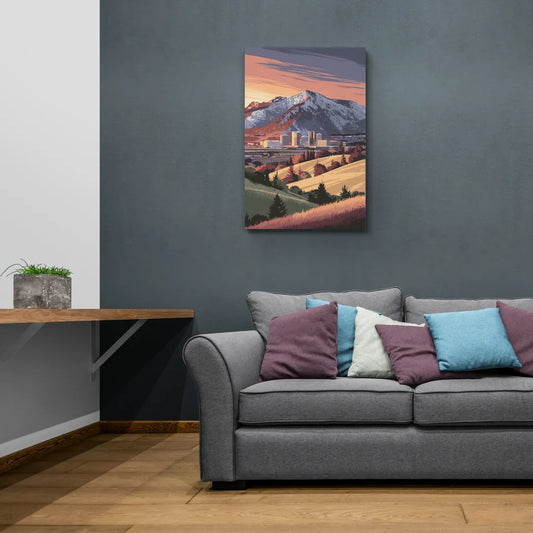 Salt Lake City Mountainscape - Canvas Wall Art Living Room