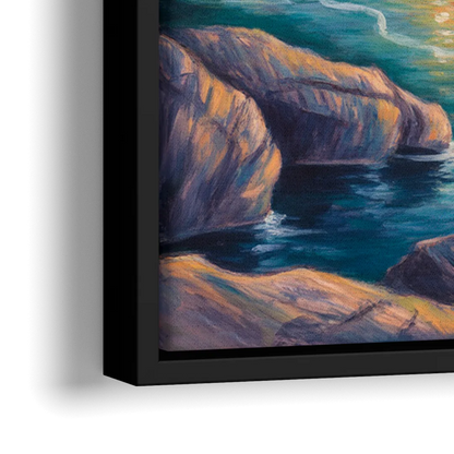 Niagara Falls Water Mist - Close-Up Black Frame Canvas