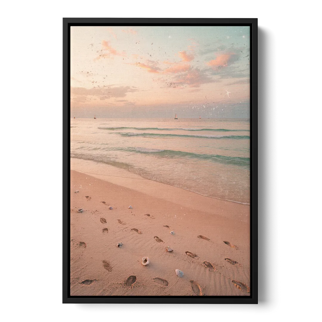 St. Petersburg Beachfront Serenity - Black Frame Canvas