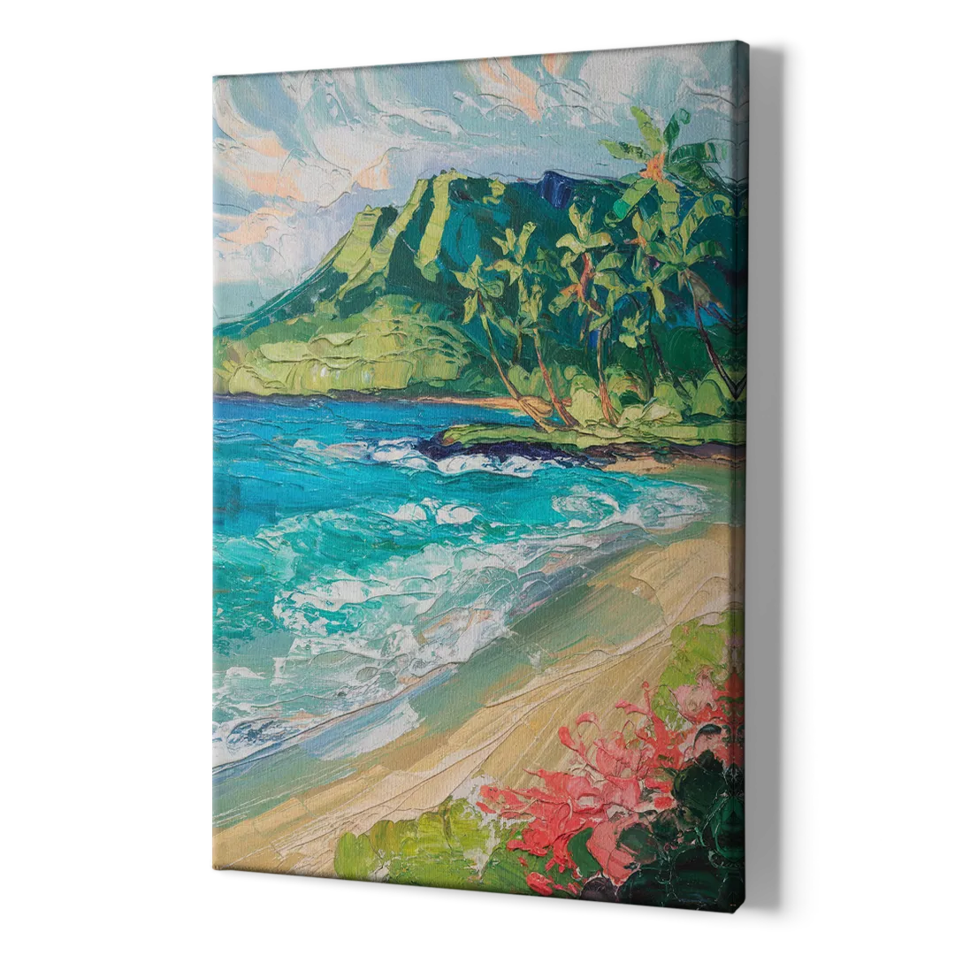 Honolulu Diamond Head View - Canvas Print Art Sides