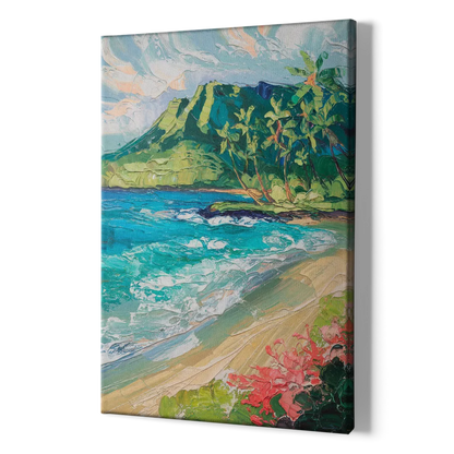 Honolulu Diamond Head View - Canvas Print Art Sides