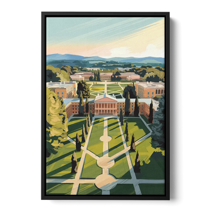 Madison Campus Aerial View - Black Frame Canvas