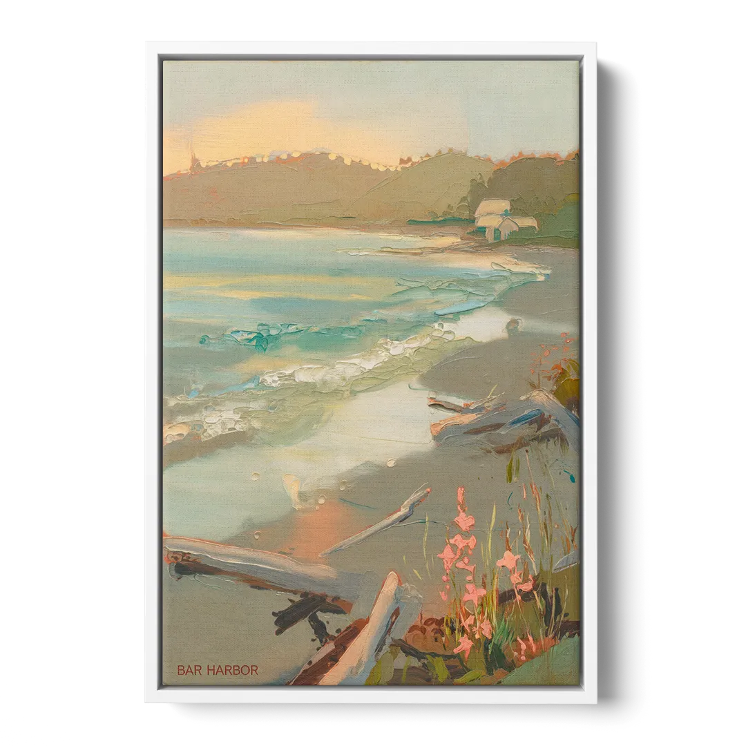 Bar Harbor Coastal Serenity - White Frame Canvas