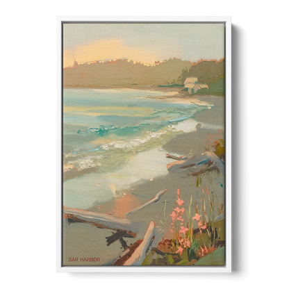 Bar Harbor Coastal Serenity - White Frame Canvas