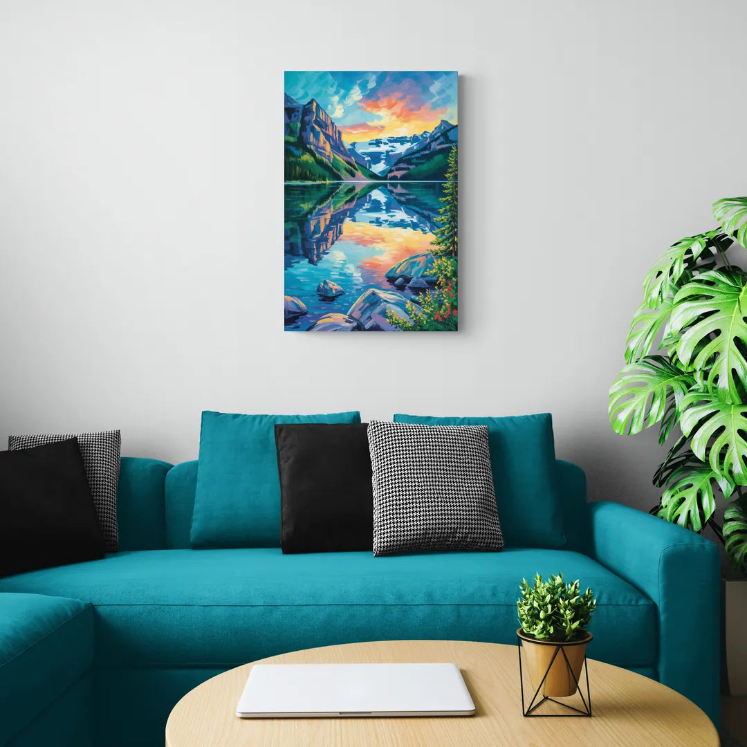 Lake Louise Reflections - Canvas Wall Art Living Room