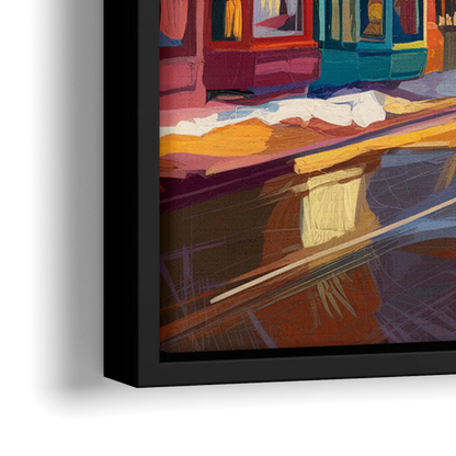 Telluride Downtown Charm - Close-Up Black Frame Canvas
