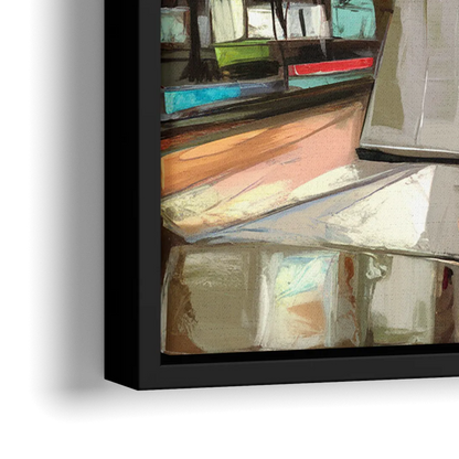 Philadelphia Love Sculpture - Close-Up Black Frame Canvas