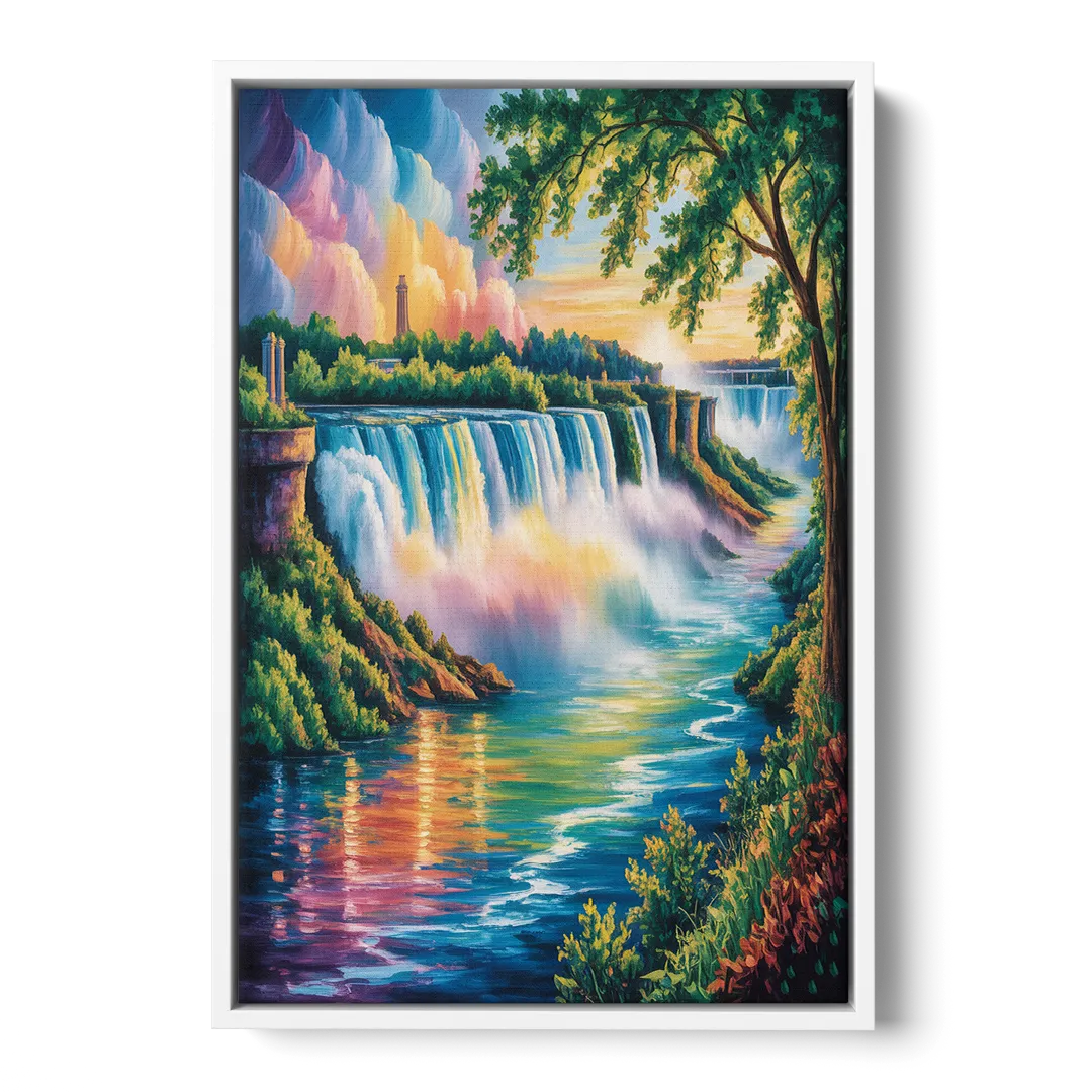 Niagara Falls Nature Trail - White Frame Canvas