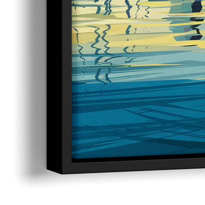 San Diego Waterfront Serenity - Close-Up Black Frame Canvas