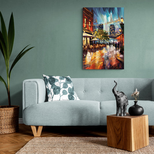 Fort Worth Sundance Square Lights - Canvas Wall Art Living Room